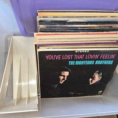 #4928 • Plastic Tote with Records
