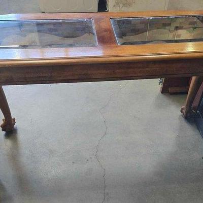 #4202 • Wood & Glass Foyer Table
