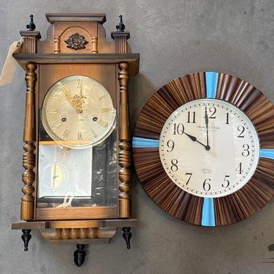 #3124 • Linden 31 Day and Sterling & Noble Wall Clocks
