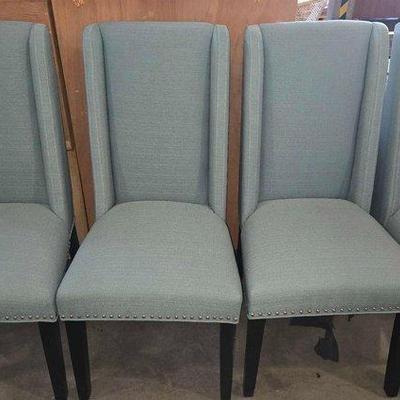 #4694 • (4) Teal Cushioned Chairs
