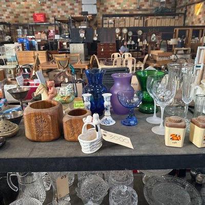 #3000 • Vases, Candle Holders, Glassware, Salt and Pepper Shakers
