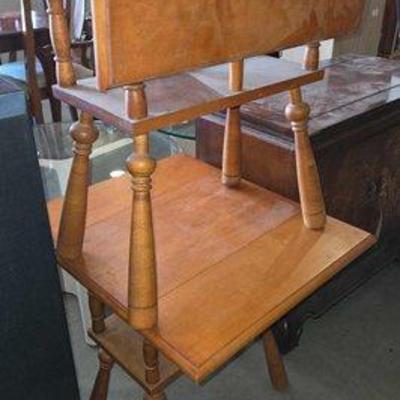 #4260 • (2) Small Wooden Drop Leaf Tables
