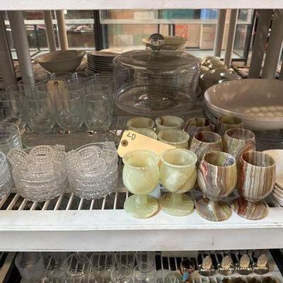 #3092 • Goblets, Napkin Rings, Wine Glasses, Bowls, Cake Stand
