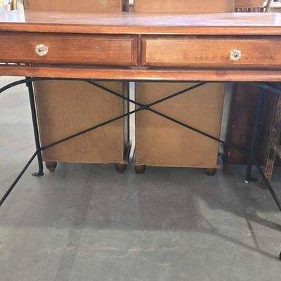 #4678 • Wooden Campaign Desk
