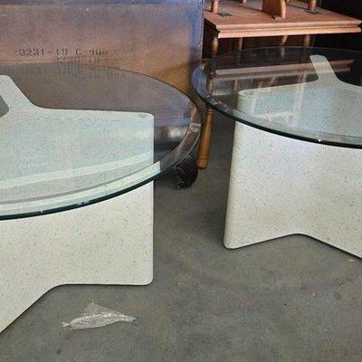 #4234 • (2) Glass Topped Side Tables
