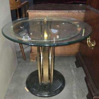 #4644 • Metal Table with Glass Top
