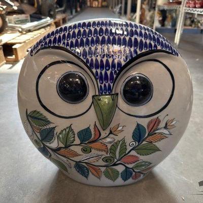 #3126 • Artist Signed Erandi Mexico Ceramic Owl
