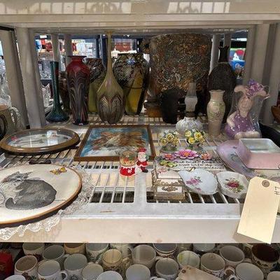 #3230 • Clock, Candle Holders, Jewelry Plates, Snow Globe, Quilted Cat Art
