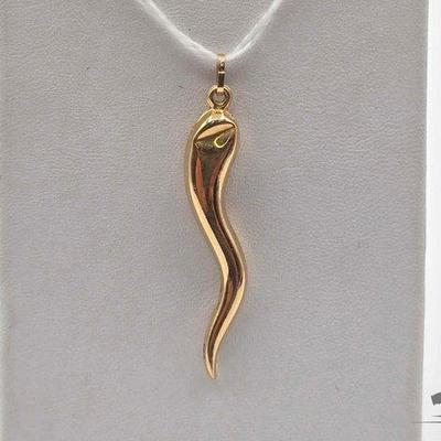 #768 • 14k Gold Italian Horn Pendant, 1g
