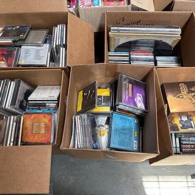 #2900 • 5 Boxes of Movies, CD’s and Vinyl Records
