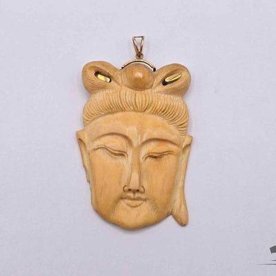#774 • Carved Buddah Pendnat with 14k Gold Hardware, 42g
