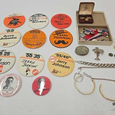 #1910 • Campaign Buttons, Cuff Links, Bracelets and Ore
