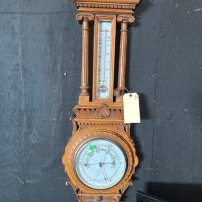 #7502 • Carved Wall Hanging Barometer
