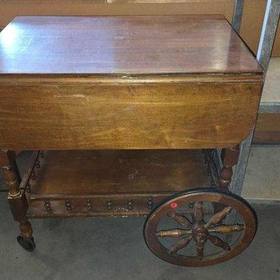 #4268 • Wooden Tea Cart
