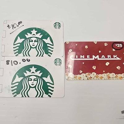 #1916 • Starbucks and Cinemark Gift Cards

