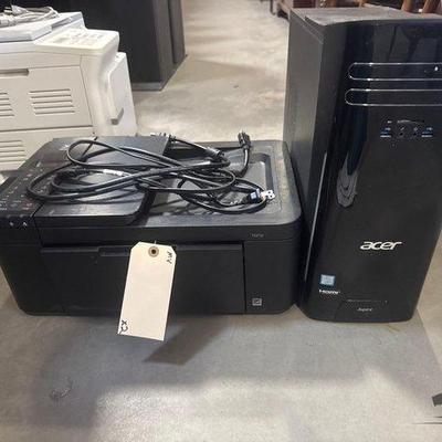 #7064 • Acer Aspire Desktop Computer and Canon Pixma Printer
