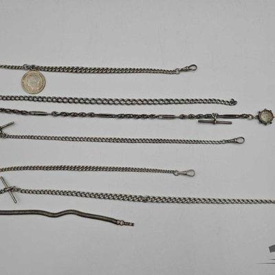 #904 • 6 Sterling Silver Watch Bands and Bracelet, 200g
