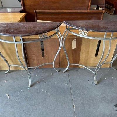 #4048 • 2 Wood Entry Tables
