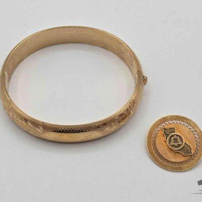 #850 • Gold Filled Bracelet and Pin, 24.4g
