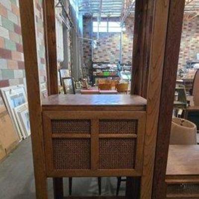 #4600 • (2) Wooden & Rattan Shelves
