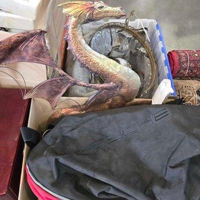 #4882 • Metal Dragon Wall Art, Porche Duffle Bag & More
