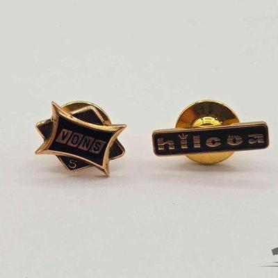 #816 • 10k Gold Vons and Hilcoa Pins, 2.8g
