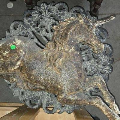 #4718 • Cast Iron Table & Unicorn
