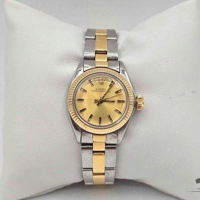 #1110 • AUTHENTIC!!! Rolex Oyster Perpetual Two Toned Watch
