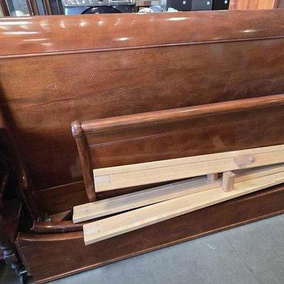#4152 • Stickley Wooden Sled Bed Frame
