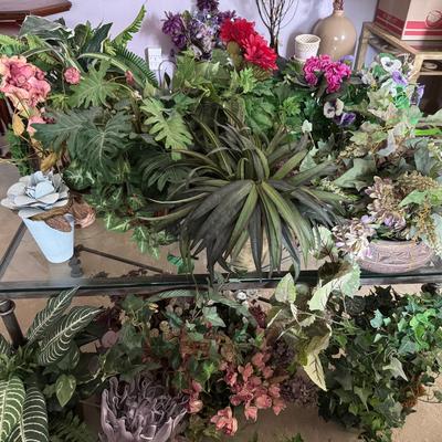 Lot 246: Faux Flower And Ivy Arrangements 