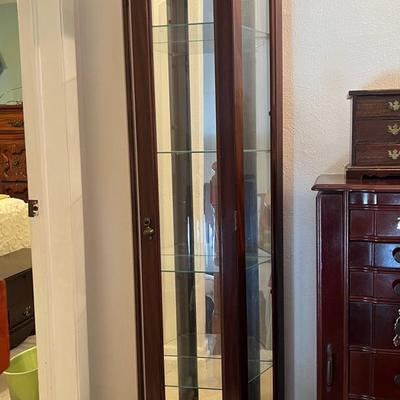 Lot 317: Lighted Display Cabinet Cherry Color
