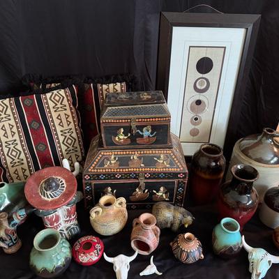 Lot 219: Southwestern Home Decor And Pottery 