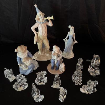 Lot 243: Porcelain And Princess House Leaded Glass Figurines