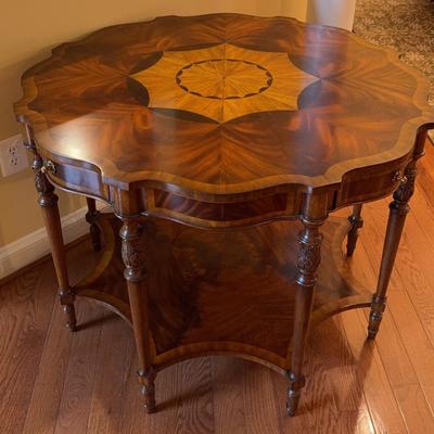 Maitland-Smith Inlaid Marquetry Round Entry Table