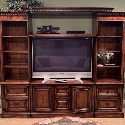 Lexington Palmer Home Large Wooden Entertainment Center