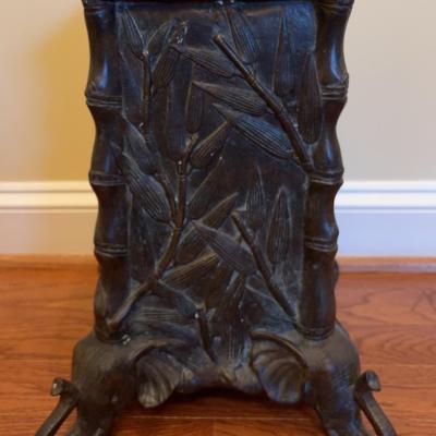 East Asian Bamboo & Elephant Bronze Umbrella Stand