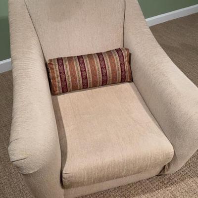 Pair of Carter Gray Upholstered Swope Back Armchairs