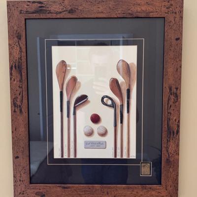 PGA Tour Golf Clubs & Ball Wood Framed Print