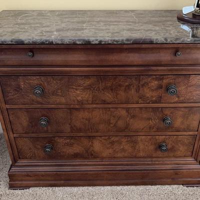 Ethan Allen Marble Top Bachelors Chest