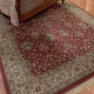 Burgundy Floral Area Rug