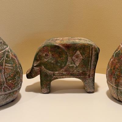Assortment of Asian Green Glazed Ceramic Vases & More