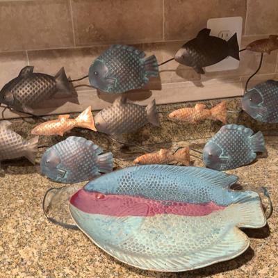 Metal Fish Wall Hanging & Platters