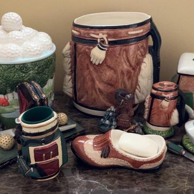 Assortment of Golf Themed Bathroom Accessories