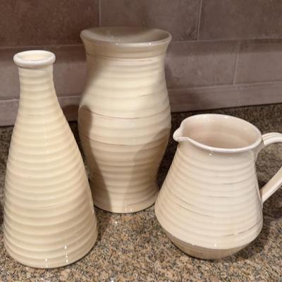 Trio of Ethan Allen Italian Ceramic Pitchers & Vase