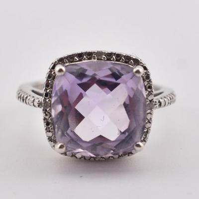 Sterling Silver 7 Carat Cushion Ametrine Ring