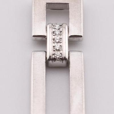 18k White Gold Diamond Modernist Pendant