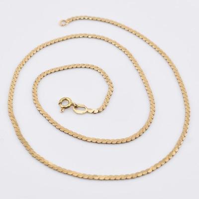 14k Yellow Gold Serpentine Chain Necklace