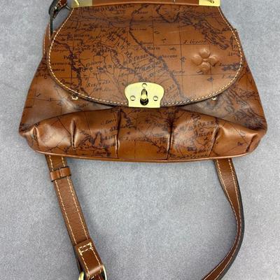Patricia Nash - Riot Rust - Map Leather Purse