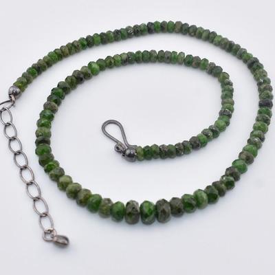 Sterling Silver Emerald Bead Necklace