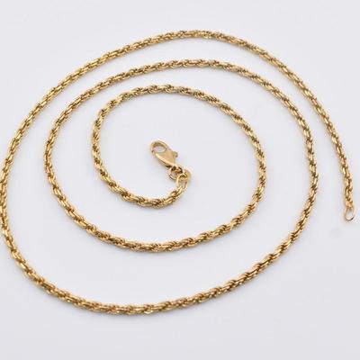 14k Yellow Gold Rope Chain Necklace